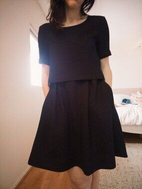 Structured Two-Tier Black Madewell Dress